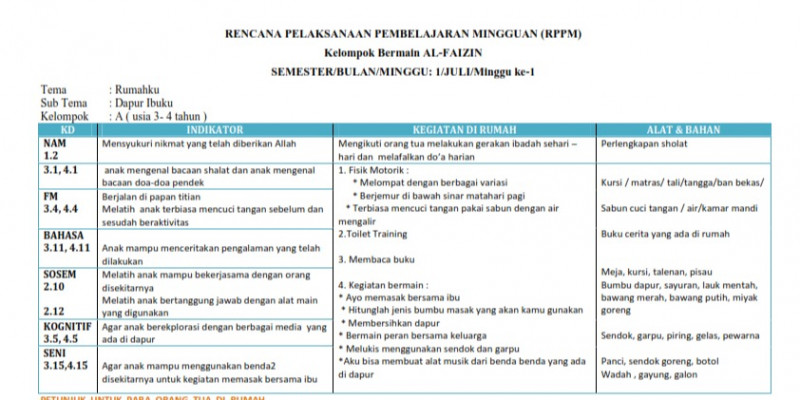 Detail Contoh Rpp Untuk Paud Nomer 6