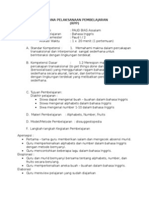 Detail Contoh Rpp Untuk Paud Nomer 10