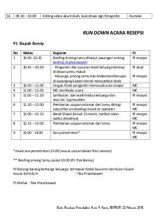 Detail Contoh Rundown Acara Pernikahan Nomer 3