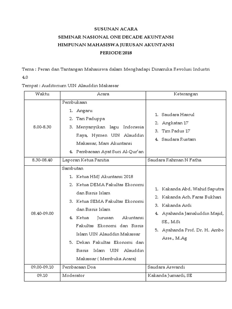 Detail Contoh Rundown Acara Seminar Nomer 3