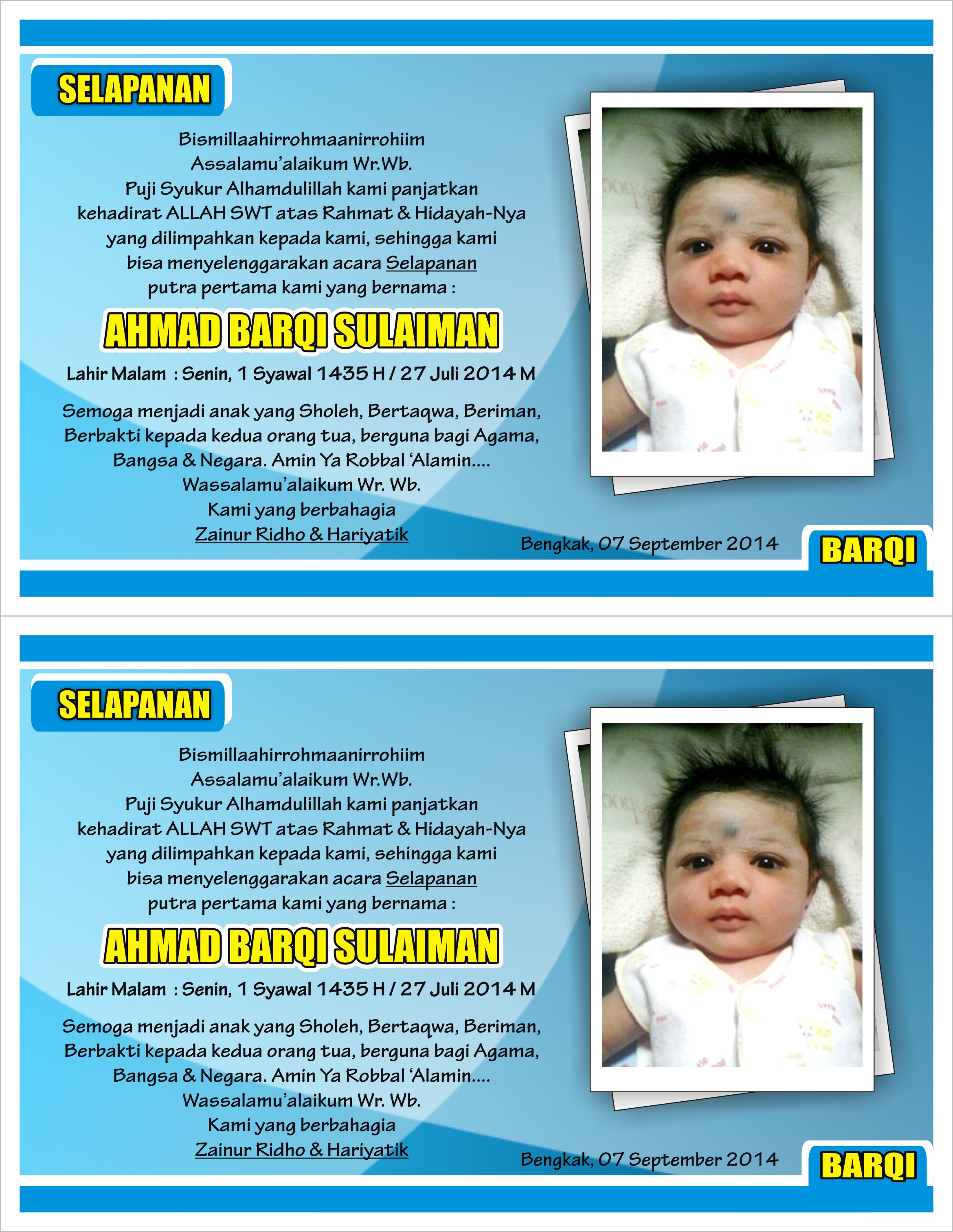 Detail Contoh Selapanan Bayi Nomer 32