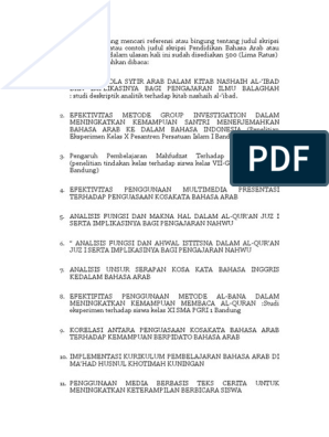 Detail Contoh Skripsi Bahasa Arab Nomer 31