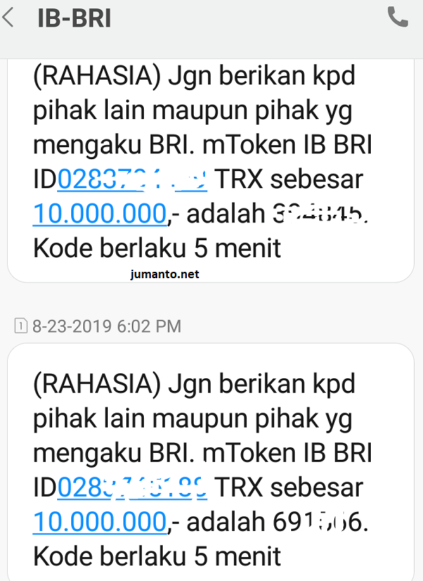 Detail Contoh Sms Banking Bri Uang Masuk Nomer 35