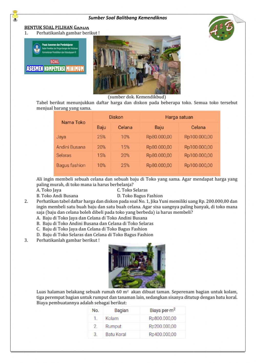 Detail Contoh Soal Akm Matematika Smp Dan Pembahasannya Nomer 9