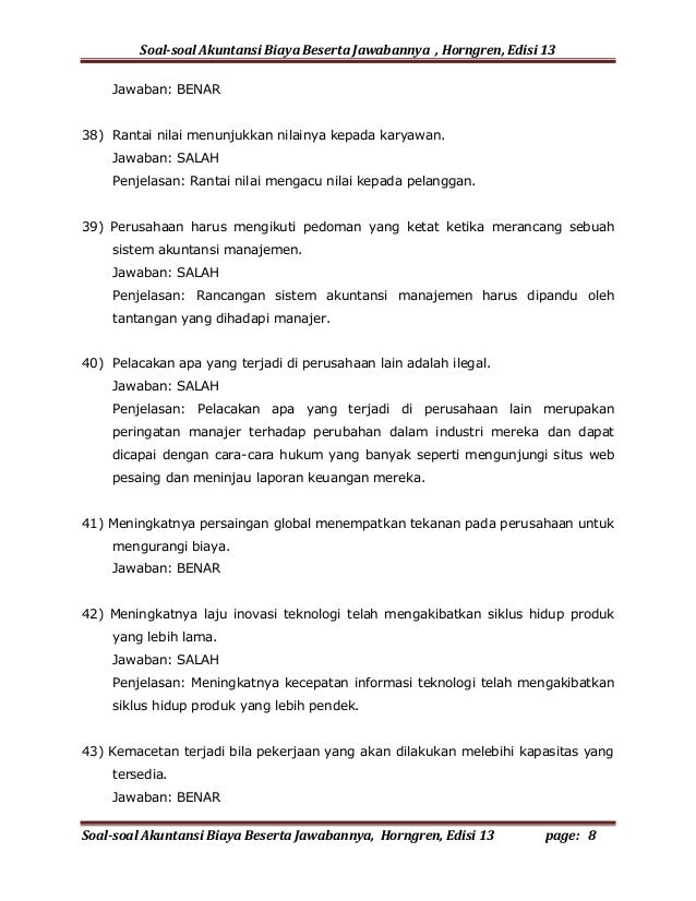 Detail Contoh Soal Akuntansi Biaya Dan Jawabannya Nomer 14