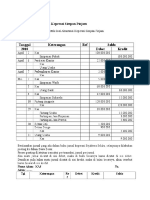 Detail Contoh Soal Akuntansi Koperasi Simpan Pinjam Dan Jawabannya Nomer 2