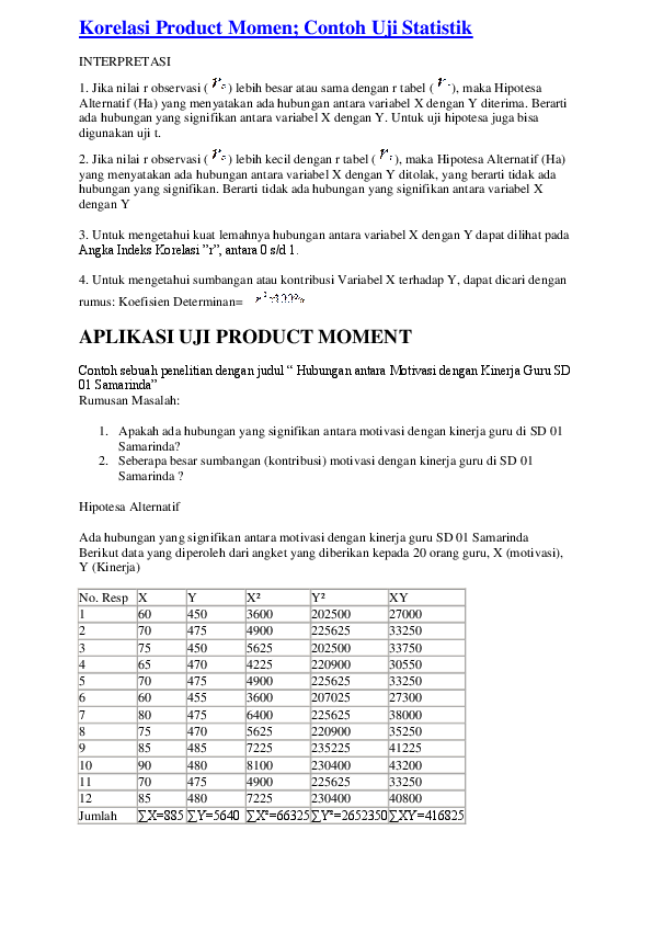 Detail Contoh Soal Analisis Korelasi Nomer 21