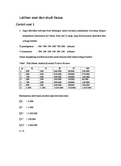 Detail Contoh Soal Analisis Korelasi Nomer 6