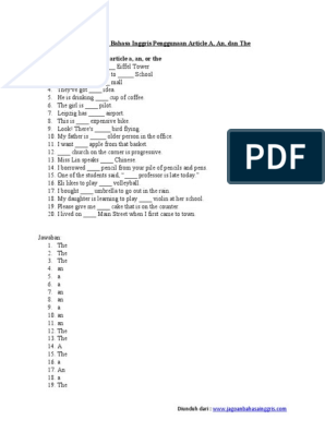 Detail Contoh Soal Article A An The Nomer 7