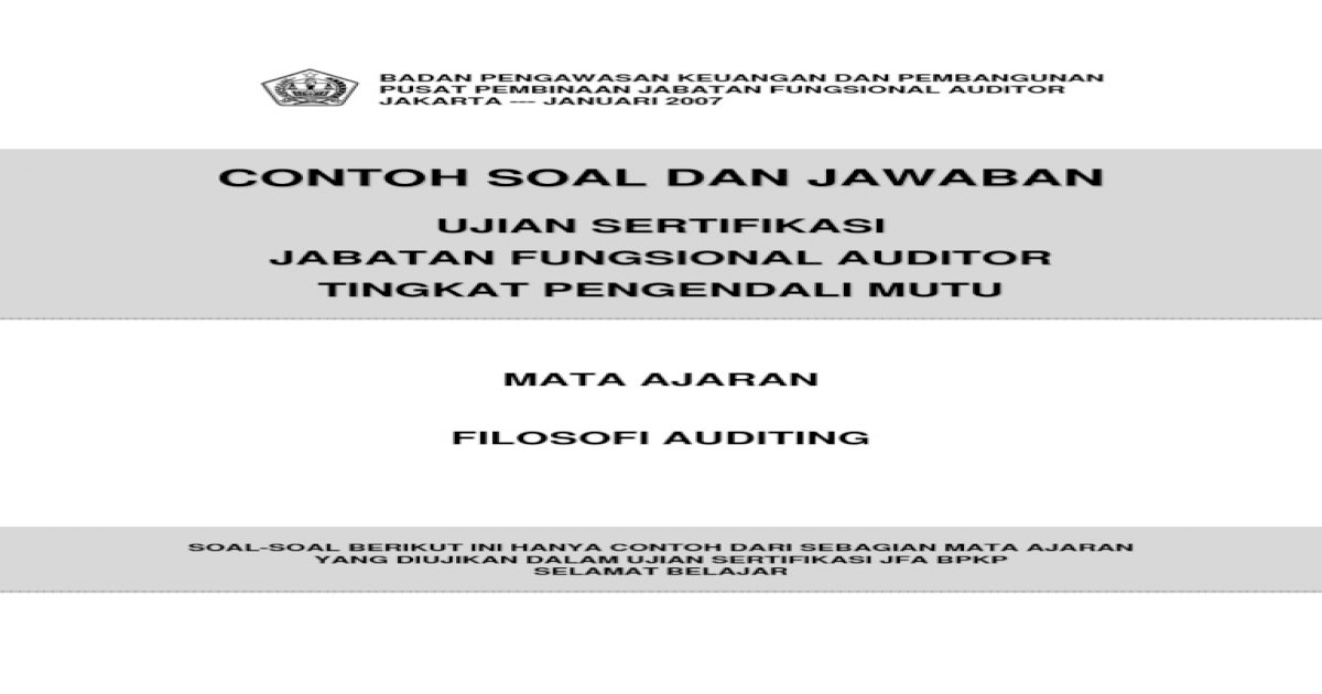 Detail Contoh Soal Auditing Dan Jawabannya Nomer 32