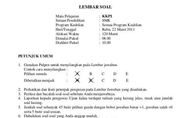 Detail Contoh Soal Bahasa Indonesia Kelas 11 Nomer 50