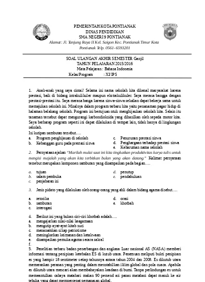 Mengupas Tuntas Biografi: Contoh Soal Bahasa Indonesia Kelas 11 Semester 2 untuk Menguasai Materi Mengupas Tuntas Biografi: Contoh Soal Bahasa Indonesia Kelas 11 Semester 2 untuk Menguasai Materi