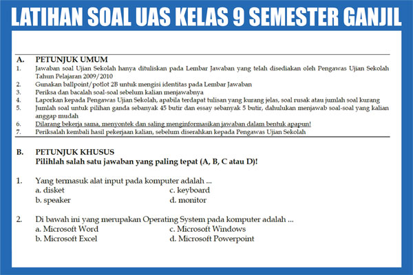 Detail Contoh Soal Bahasa Indonesia Kelas 9 Semester 1 Beserta Jawabannya Nomer 10