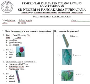 Detail Contoh Soal Bahasa Inggris Kelas 1 Nomer 29