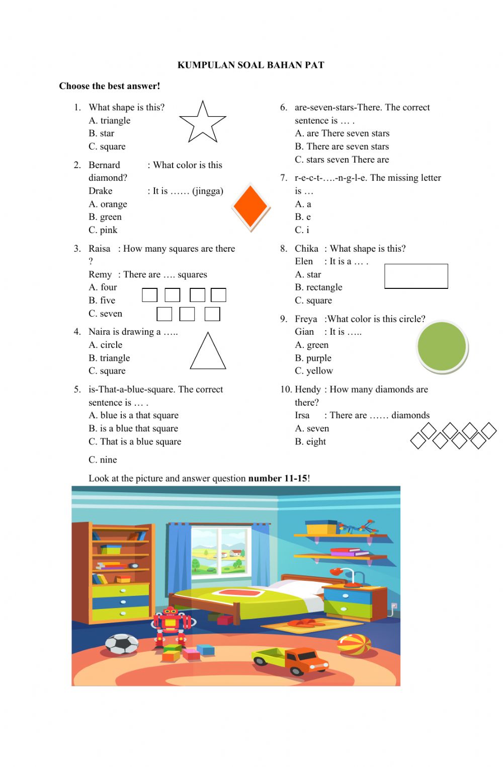 Detail Contoh Soal Bahasa Inggris Kelas 2 Sd Nomer 12