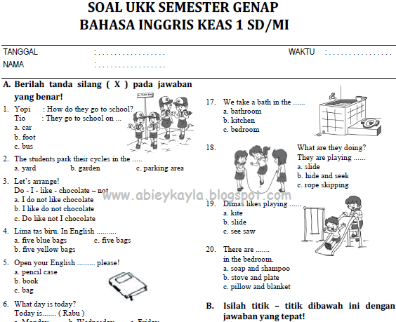 Detail Contoh Soal Bahasa Inggris Kelas 2 Sd Nomer 14