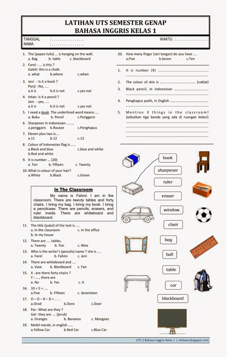 Detail Contoh Soal Bahasa Inggris Kelas 2 Sd Nomer 20