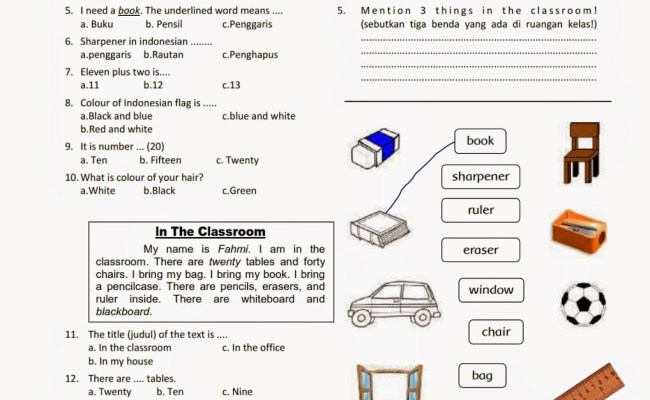 Detail Contoh Soal Bahasa Inggris Kelas 2 Sd Nomer 40