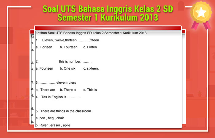 Detail Contoh Soal Bahasa Inggris Kelas 2 Sd Nomer 42