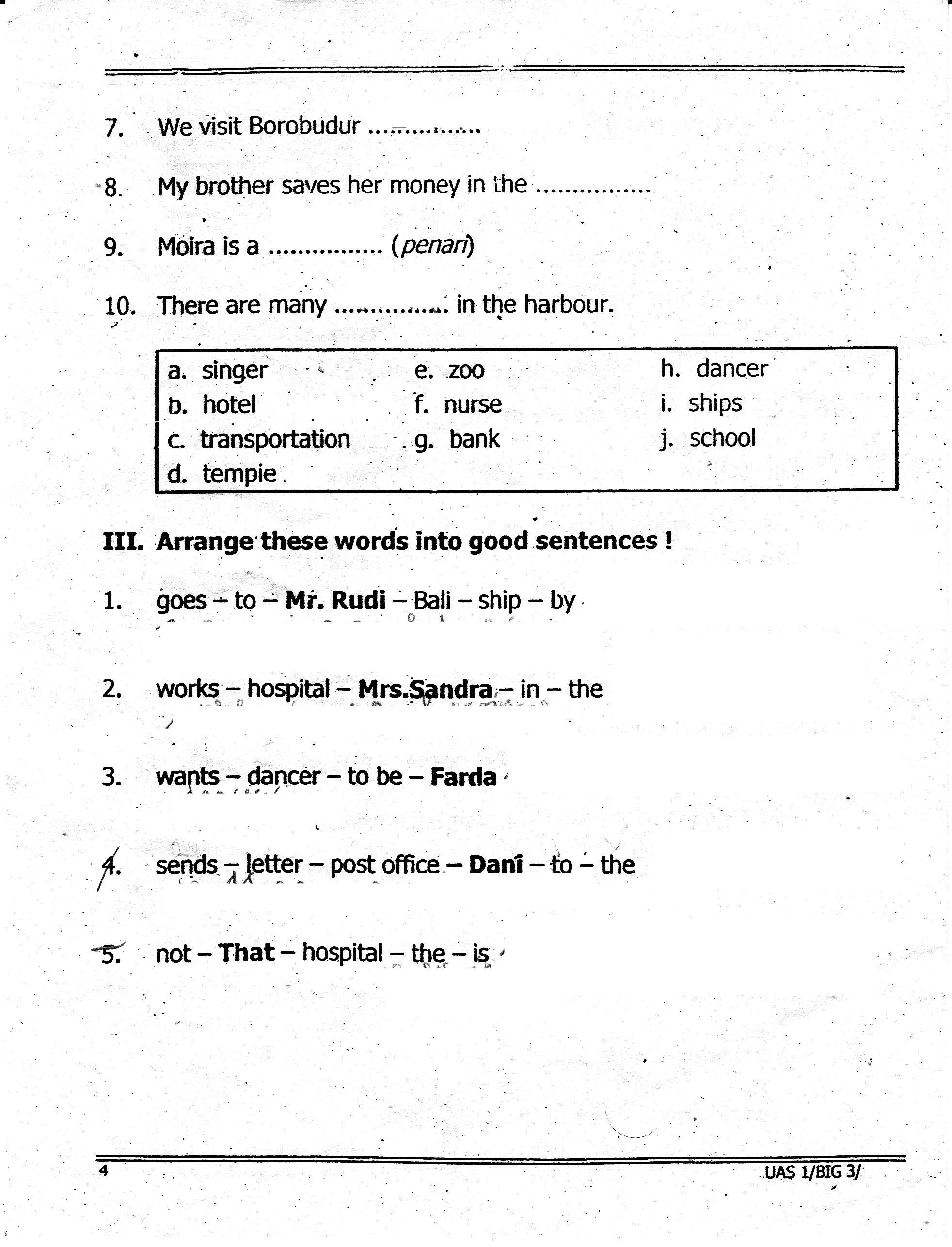 Detail Contoh Soal Bahasa Inggris Kelas 3 Sd Nomer 7