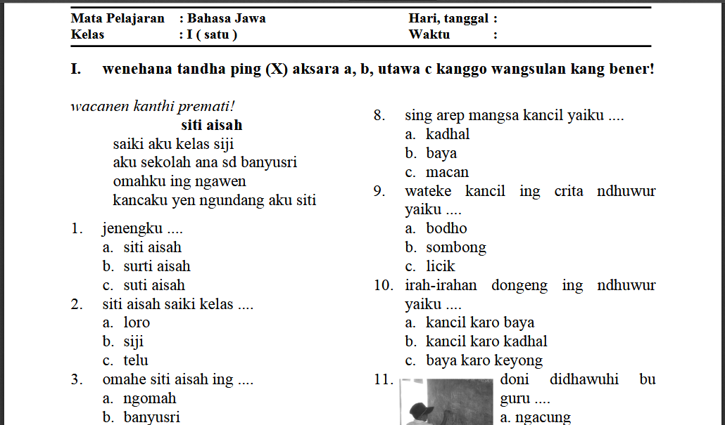 Detail Contoh Soal Bahasa Jawa Nomer 6