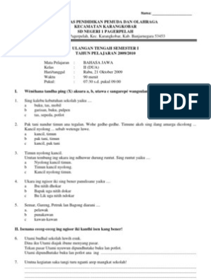 Detail Contoh Soal Bahasa Jawa Dan Jawabannya Kelas 12 Smk Nomer 37