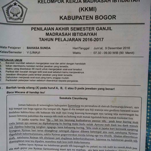 Detail Contoh Soal Bahasa Sunda Nomer 34