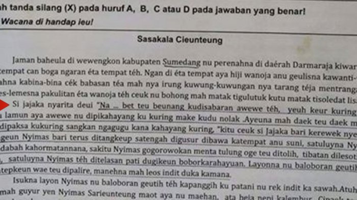 Detail Contoh Soal Bahasa Sunda Nomer 45