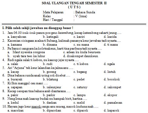 Detail Contoh Soal Bahasa Sunda Nomer 9