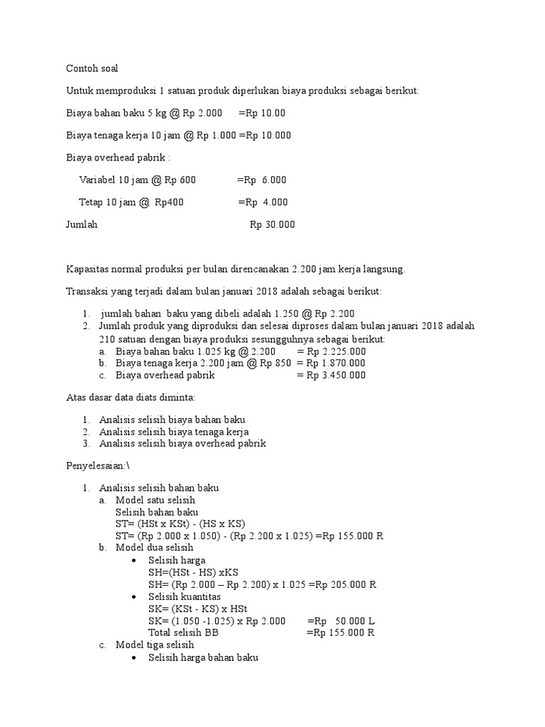 Detail Contoh Soal Biaya Tetap Nomer 15