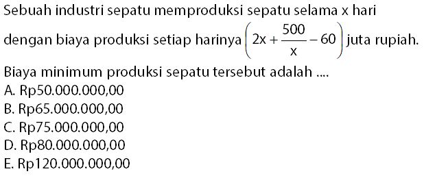 Detail Contoh Soal Biaya Total Nomer 22