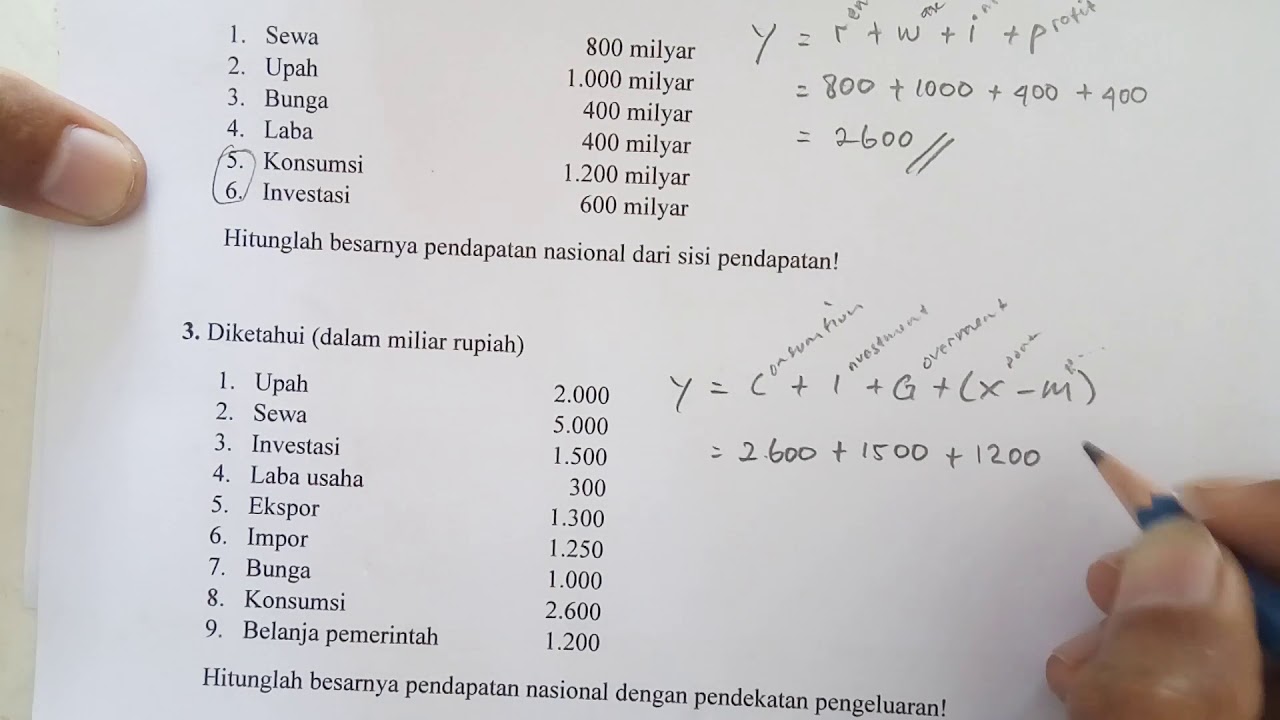 Detail Contoh Soal Cara Menghitung Pendapatan Nasional Nomer 3