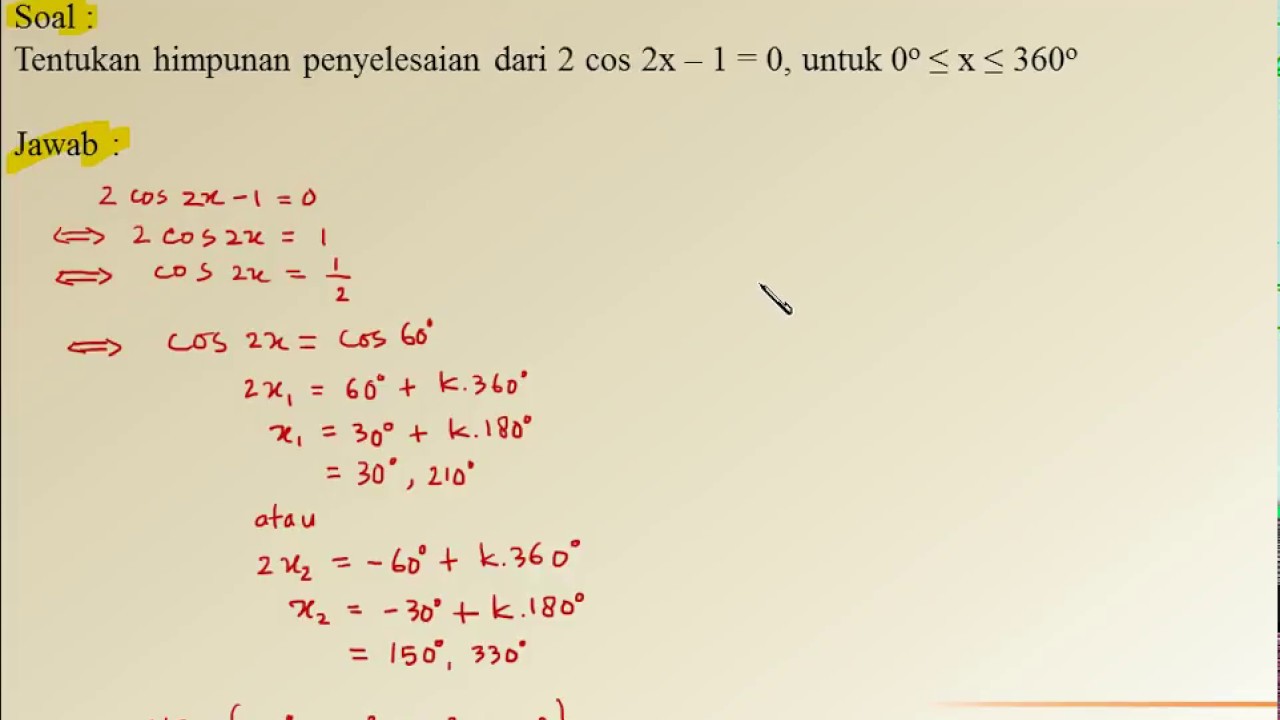 Detail Contoh Soal Cosinus Beserta Jawabannya Nomer 45