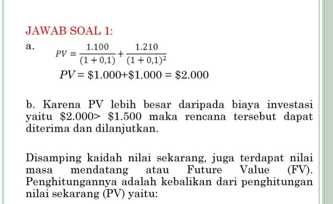 Detail Contoh Soal Dan Jawaban Analisis Keputusan Investasi Nomer 4