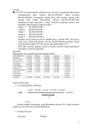 Detail Contoh Soal Dan Jawaban Analisis Keputusan Investasi Nomer 7