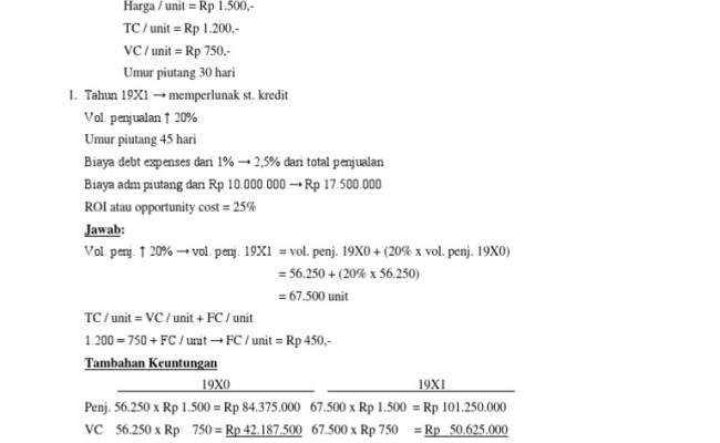 Detail Contoh Soal Dan Jawaban Manajemen Piutang Nomer 5