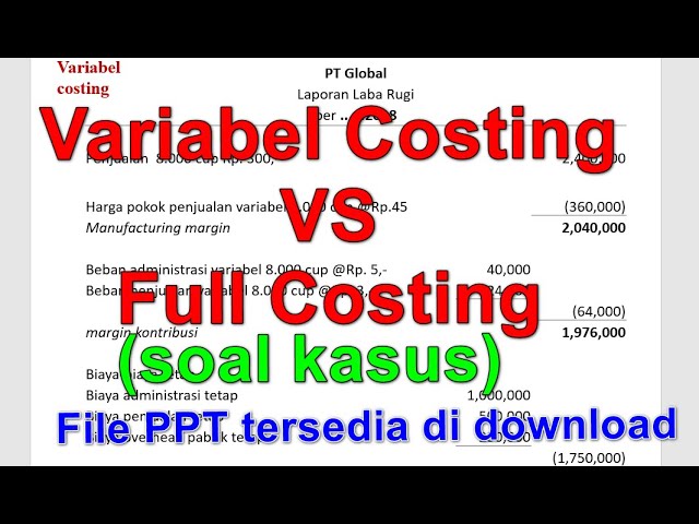 Contoh Soal Dan Jawaban Metode Harga Pokok Pesanan Full Costing - 53 ...