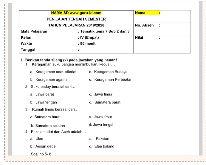 Detail Contoh Soal Dan Jawaban Tentang Nomer 36