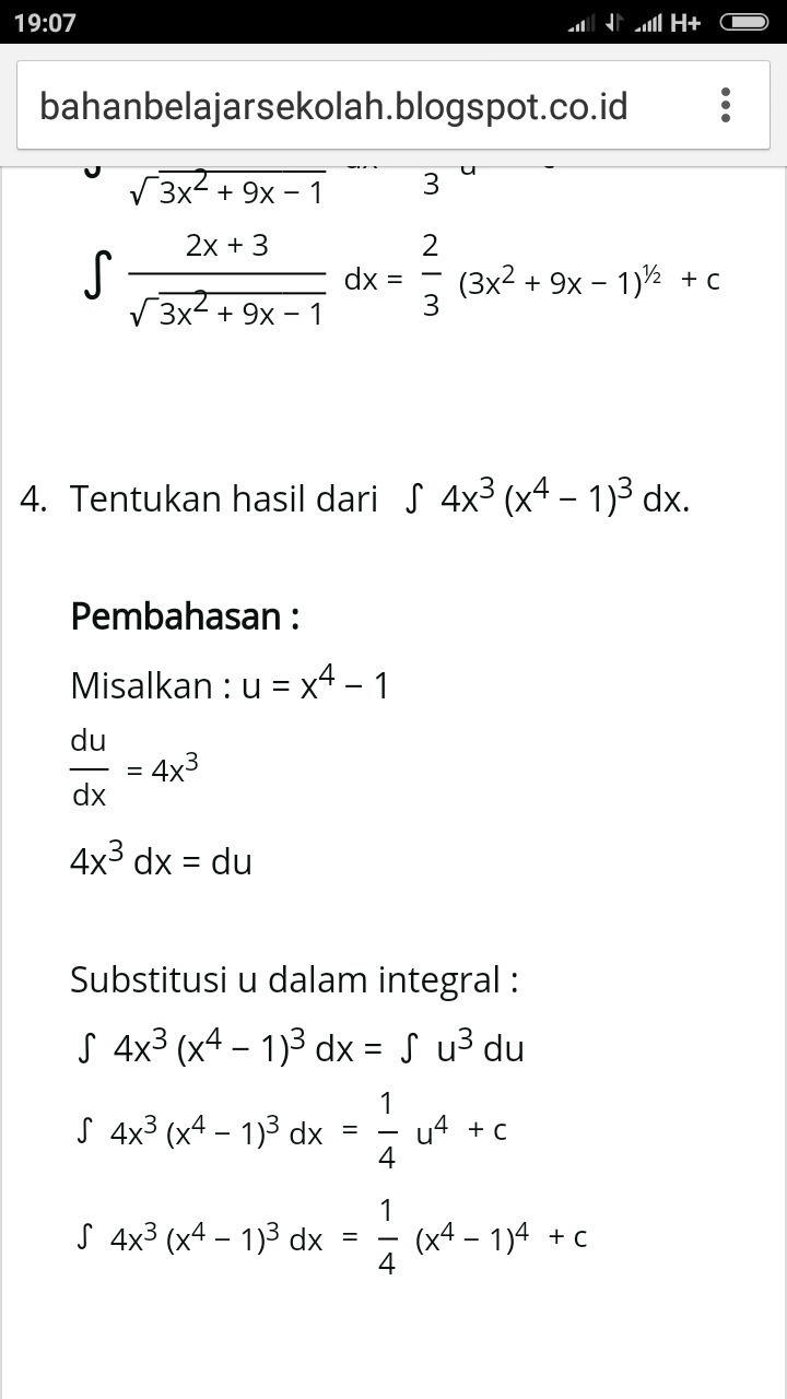 Detail Contoh Soal Dan Pembahasan Integral Nomer 11