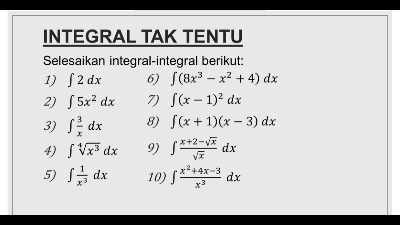 Detail Contoh Soal Dan Pembahasan Integral Nomer 33