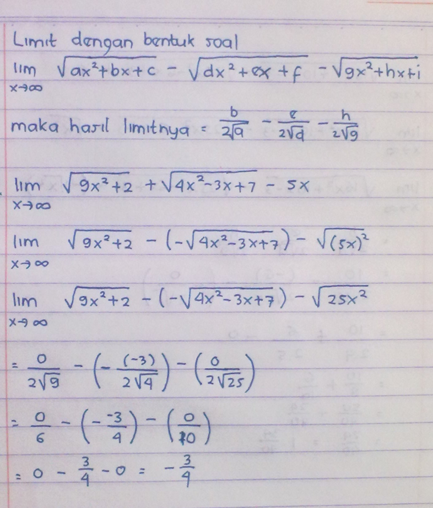 Detail Contoh Soal Dan Pembahasan Limit Tak Hingga Nomer 51