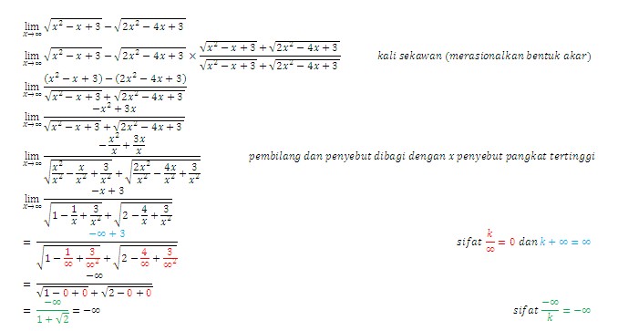 Detail Contoh Soal Dan Pembahasan Limit Tak Hingga Nomer 7