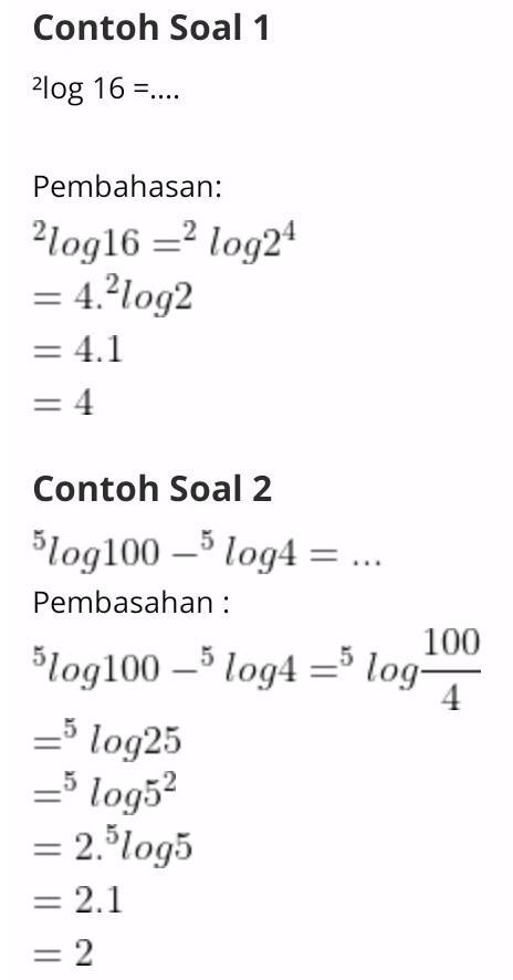 Detail Contoh Soal Dan Pembahasan Logaritma Nomer 5