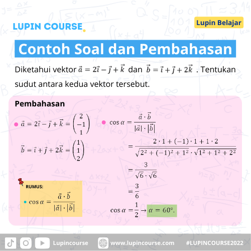 Contoh Soal Dan Pembahasan Sudut Antara Dua Vektor Matematika - KibrisPDR