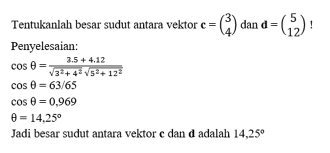 Detail Contoh Soal Dan Pembahasan Sudut Antara Dua Vektor Matematika Nomer 25