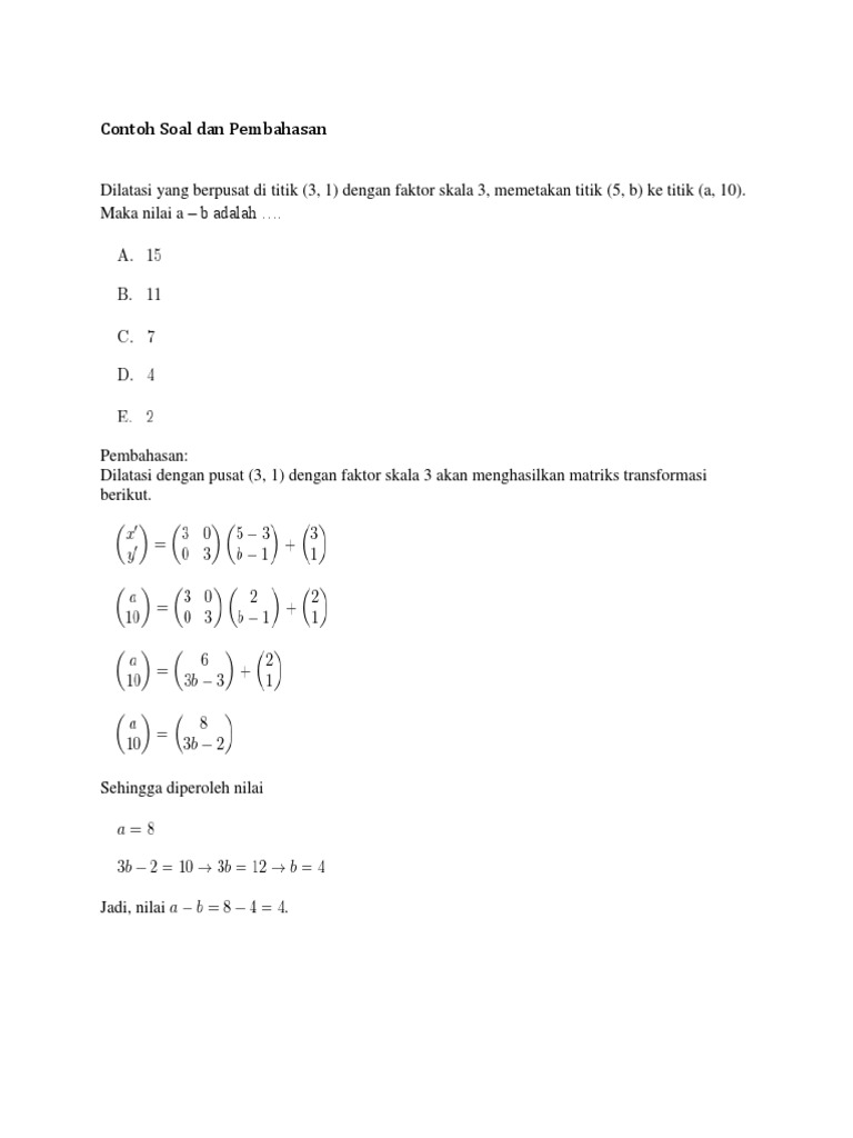 Detail Contoh Soal Dilatasi Dan Pembahasannya Nomer 12