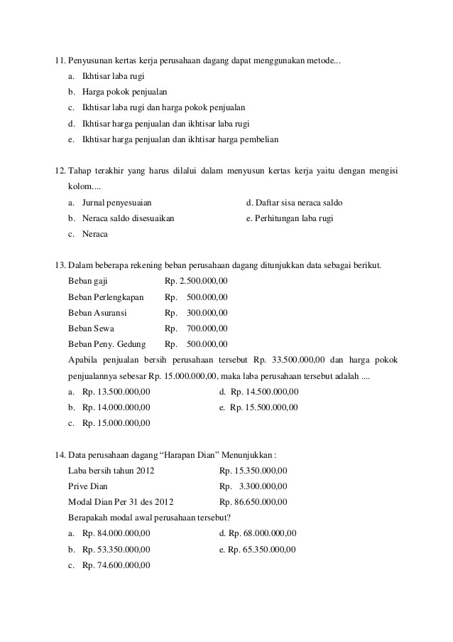 Detail Contoh Soal Ekonomi Kelas 12 Semester 1 Beserta Jawabannya Nomer 13