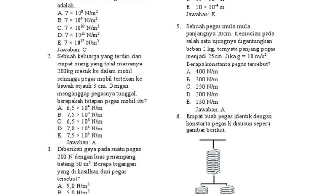 Detail Contoh Soal Elastisitas Fisika Dan Jawabannya Nomer 6