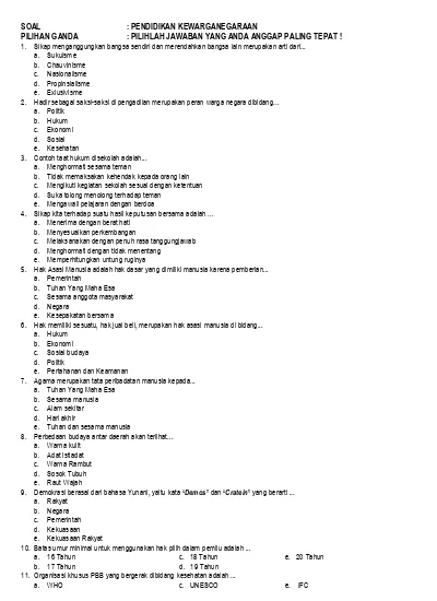 Detail Contoh Soal Essay Identitas Nasional Nomer 40