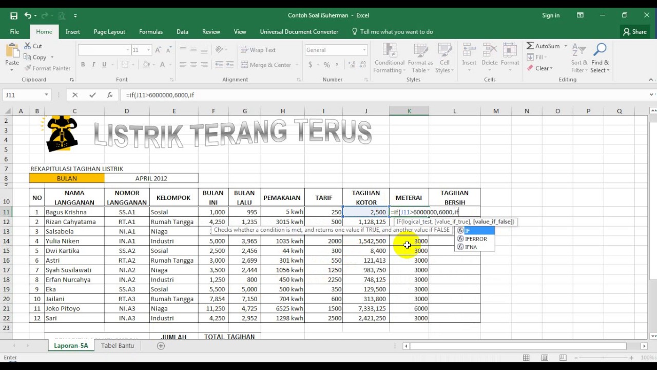 Detail Contoh Soal Excel Dan Jawabannya Nomer 11